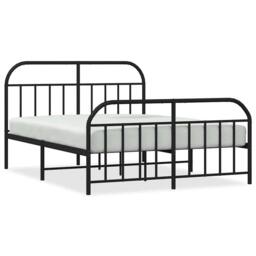 Berkfield Home Metal Bed Frame with Headboard & Footboard Black 140x200 cm - thumbnail 3