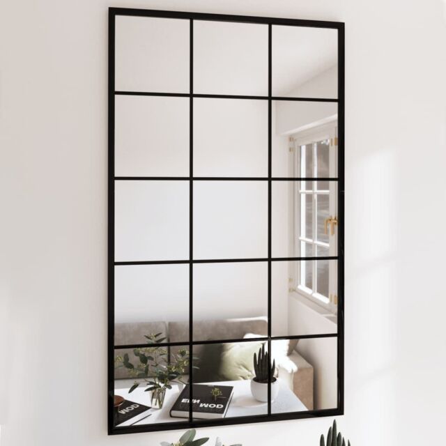 Berkfield Home Wall Mirrors 6 pcs Black 100x60 cm Metal - image 1