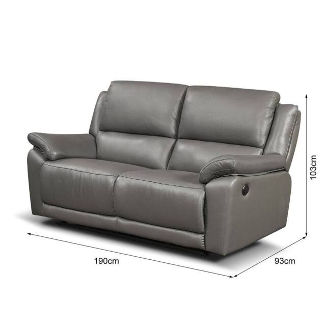Home Garden Direct Scylla Recliner Sofa Set Power Reclining Sofas in Grey - Size: 3 Seater - image 1