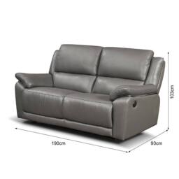 Home Garden Direct Scylla Recliner Sofa Set Power Reclining Sofas in Grey - Size: 3 Seater - thumbnail 1