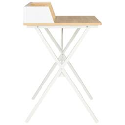 Berkfield Home Desk White & Natural 80x50x84 cm - Size: 80 x 50 x 84 cm - thumbnail 3