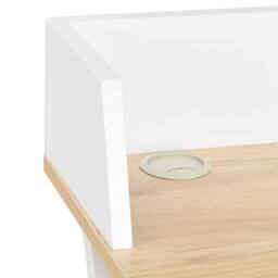 Berkfield Home Desk White & Natural 80x50x84 cm - Size: 80 x 50 x 84 cm - thumbnail 6