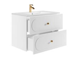 Vente-unique Wall-Mounted Bathroom Vanity Unit With Inset Basin - White - 80 Cm - thumbnail 5