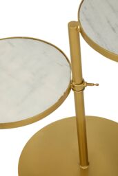 Orsina Unique 2 Shelves Side Table, Ampla Storage Bedside Table, Adjustable Brass Finish Lounge Table For Decor in Gold - thumbnail 4