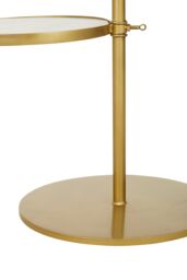 Orsina Unique 2 Shelves Side Table, Ampla Storage Bedside Table, Adjustable Brass Finish Lounge Table For Decor in Gold - thumbnail 3