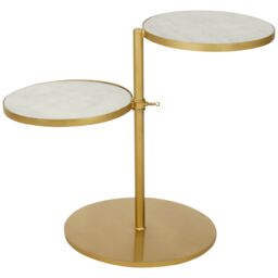 Orsina Unique 2 Shelves Side Table, Ampla Storage Bedside Table, Adjustable Brass Finish Lounge Table For Decor in Gold - thumbnail 2