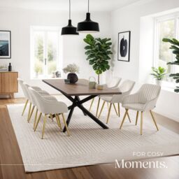 tectake Dining Chair Marilyn Per Piece - Taupe/Gold in Taupe - Size: 1 Pack - thumbnail 8