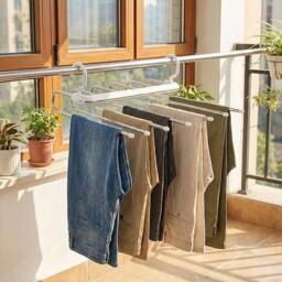 Kelvenix black Multi-Layer Foldable Rotating Clothes Rack - thumbnail 3