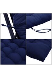 Living and Home 110cm x 40cm Thick Soft Comfortable Chaise Lounge Chair Cushion in Blue - Size: 110 cm x 40 cm - thumbnail 5