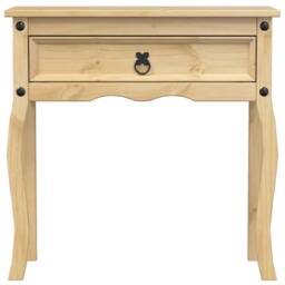 Berkfield Home Console Table Corona 73x35x73 cm Solid Wood Pine in Light Tan - Size: 73 x 35 x 73 cm - thumbnail 4