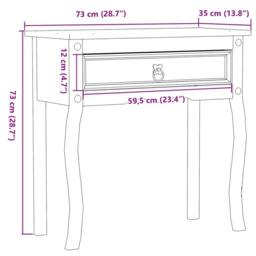 Berkfield Home Console Table Corona 73x35x73 cm Solid Wood Pine in Light Tan - Size: 73 x 35 x 73 cm - thumbnail 9