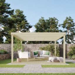Rutland County Garden Furniture Ltd Box Pergola & Decking Kit - Wood - L300 x W300 cm - Light Green - thumbnail 2