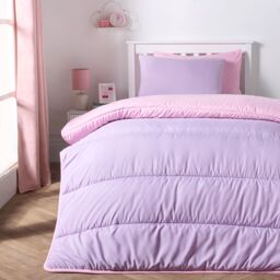 OHS Soft Coverless 10.5 TOG Duvet Set Pillowcase Quilted Cover in Lilac - Size: Single - thumbnail 2