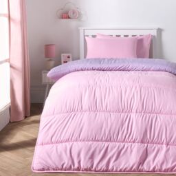 OHS Soft Coverless 10.5 TOG Duvet Set Pillowcase Quilted Cover in Lilac - Size: Single
