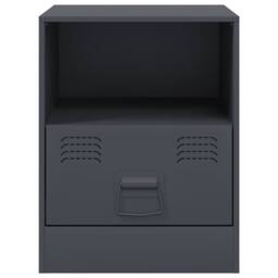 Berkfield Home Bedside Cabinet Anthracite 34.5x39x44 cm Steel in Charcoal - thumbnail 6