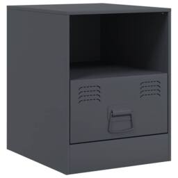 Berkfield Home Bedside Cabinet Anthracite 34.5x39x44 cm Steel in Charcoal - thumbnail 1