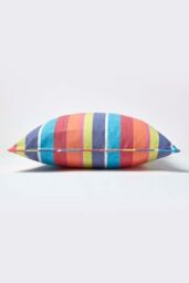 Homescapes Cotton Multi Coloured Stripe Cushion Cover - Size: 60 cm x 60 cm - thumbnail 3