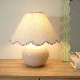 ValueLights Bosco Globe Ceramic Table Lamp Base in Natural - thumbnail 3