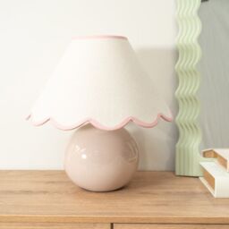ValueLights Bosco Globe Ceramic Table Lamp Base in Natural - thumbnail 2
