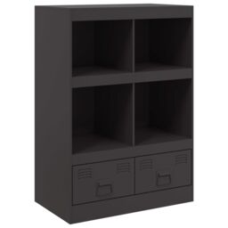 Berkfield Home Highboard Black 67x39x95 cm Steel - Size: 67 x 39 x 95 cm - thumbnail 2