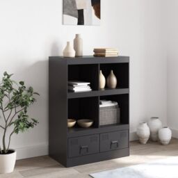 Berkfield Home Highboard Black 67x39x95 cm Steel - Size: 67 x 39 x 95 cm - thumbnail 3