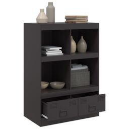 Berkfield Home Highboard Black 67x39x95 cm Steel - Size: 67 x 39 x 95 cm - thumbnail 5