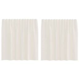 Berkfield Home Voile Curtains with Rod Pockets 2 pcs Cream - thumbnail 3