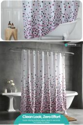 Neel Blue Mandala Polyester Shower Curtain, Water-Resistant Bathroom Curtain With 12 Hooks - 180x200cm in Red - Size: 180 cm width x 200 cm drop - thumbnail 5