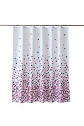 Neel Blue Mandala Polyester Shower Curtain, Water-Resistant Bathroom Curtain With 12 Hooks - 180x200cm in Red - Size: 180 cm width x 200 cm drop - thumbnail 1