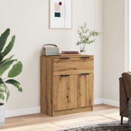Berkfield Home Sideboard Artisan Oak 60x30x70 cm Engineered Wood in Brown - Size: 60 x 30 x 70 cm - thumbnail 3