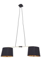 Orsina 2 Bulbs Pendant Light, Matte Black Industrial Ceiling Light With Adjustable Cord, Two Tone Inverted Shades - thumbnail 2