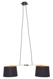 Orsina 2 Bulbs Pendant Light, Matte Black Industrial Ceiling Light With Adjustable Cord, Two Tone Inverted Shades - thumbnail 3