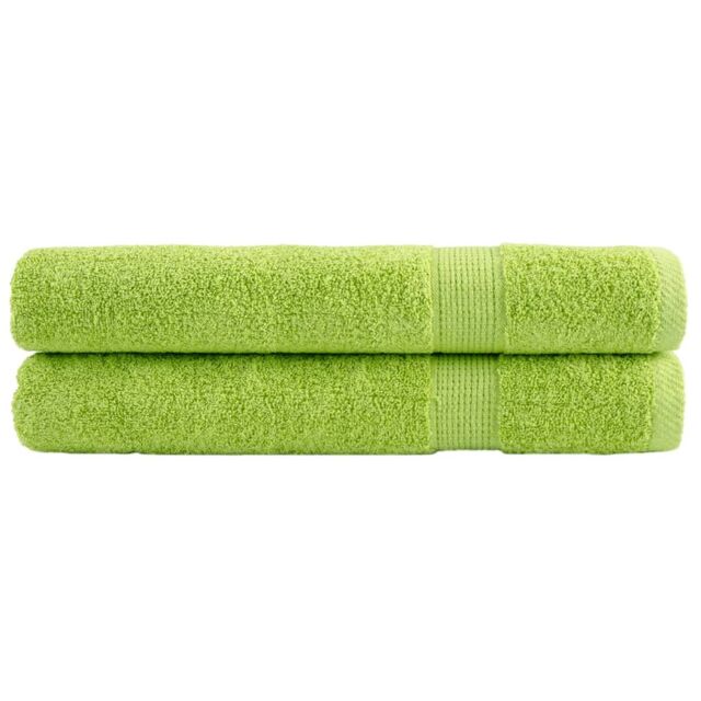 Berkfield Home Premium Towels SOLUND 2 pcs Apple Green 100x200 cm 600 gsm - image 1