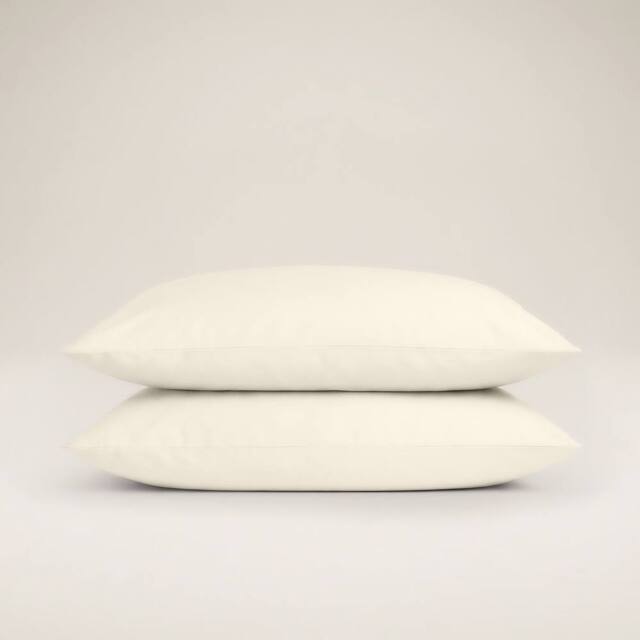 Bedable Sateen Cotton Pillowcase Pair 480 Thread Count in Cream - Size: Standard Pillow Case - image 1