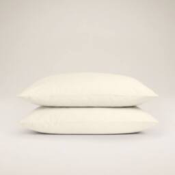 Bedable Sateen Cotton Pillowcase Pair 480 Thread Count in Cream - Size: Standard Pillow Case