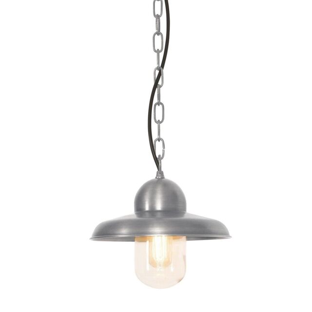 Netlighting Somerton 1 Light Outdoor Ceiling Chain Lantern Antique Nickel IP44 E27 in Grey - image 1