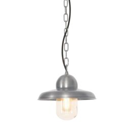 Netlighting Somerton 1 Light Outdoor Ceiling Chain Lantern Antique Nickel IP44 E27 in Grey - thumbnail 1