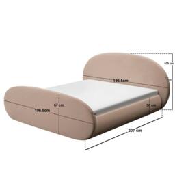 Flair Amos Oval Headboard Side Lift Ottoman Bed Beige Velvet - Size: Double - thumbnail 5