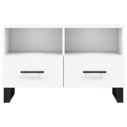 Berkfield Home TV Cabinet White 80x36x50 cm Engineered Wood - Size: 80 x 36 x 50 cm - thumbnail 5