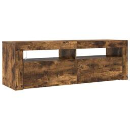 Berkfield Home TV Cabinet with LED Lights Smoked Oak 120x35x40 cm in Brown - Size: 120 x 35 x 40 cm - thumbnail 6