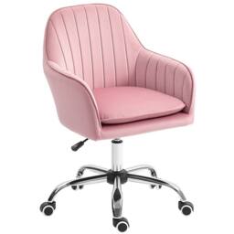 STILVORA Office Chair with Adjustable Height & Seat Cushion in Pink - thumbnail 5