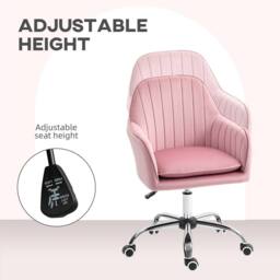 STILVORA Office Chair with Adjustable Height & Seat Cushion in Pink - thumbnail 8