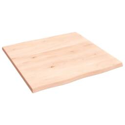 Berkfield Home Table Top 60x60x2 cm Untreated Solid Wood Oak Live Edge in Natural - Size: 60 x 60 x 2 cm - thumbnail 4