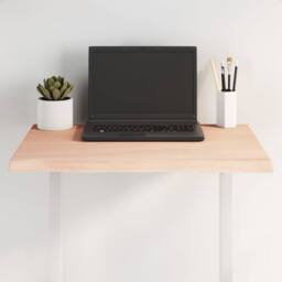 Berkfield Home Table Top 60x60x2 cm Untreated Solid Wood Oak Live Edge in Natural - Size: 60 x 60 x 2 cm - thumbnail 2