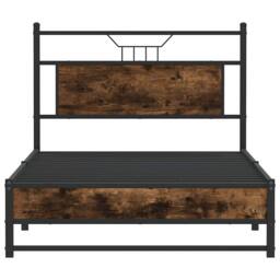 Berkfield Home Bed Frame without Mattress Smoked Oak 107x203 cm Engineered Wood in Brown - thumbnail 6