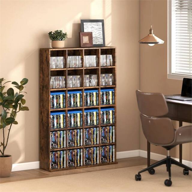 VOGREX Rustic brown media storage rack for DVD & CD. Video display unit - image 1