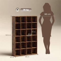 VOGREX Rustic brown media storage rack for DVD & CD. Video display unit - thumbnail 2