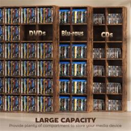 VOGREX Rustic brown media storage rack for DVD & CD. Video display unit - thumbnail 5