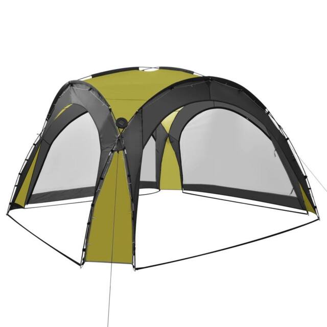 Berkfield Home Party Tent with LED & 4 Sidewalls 3.6x3.6x2.3 m Green - image 1