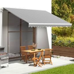 Berkfield Home Replacement Fabric for Awning Anthracite & White 4.5x3.5 m in Black - thumbnail 1